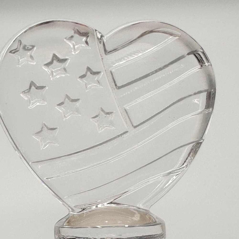 Mikasa Heart of America Lead Crystal Bottle Stopper Patriotic USA Flag Design - Picture 4 of 10